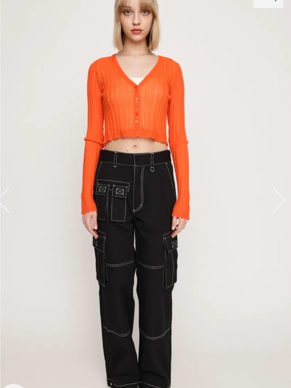SLY Japan Cargo Pants with Contrast Stitching: XS/S